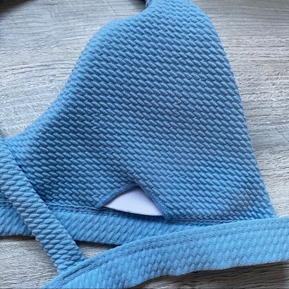 Zaful Swim Bikini Top Blue Sz Large Jr. - Picture 7 of 7